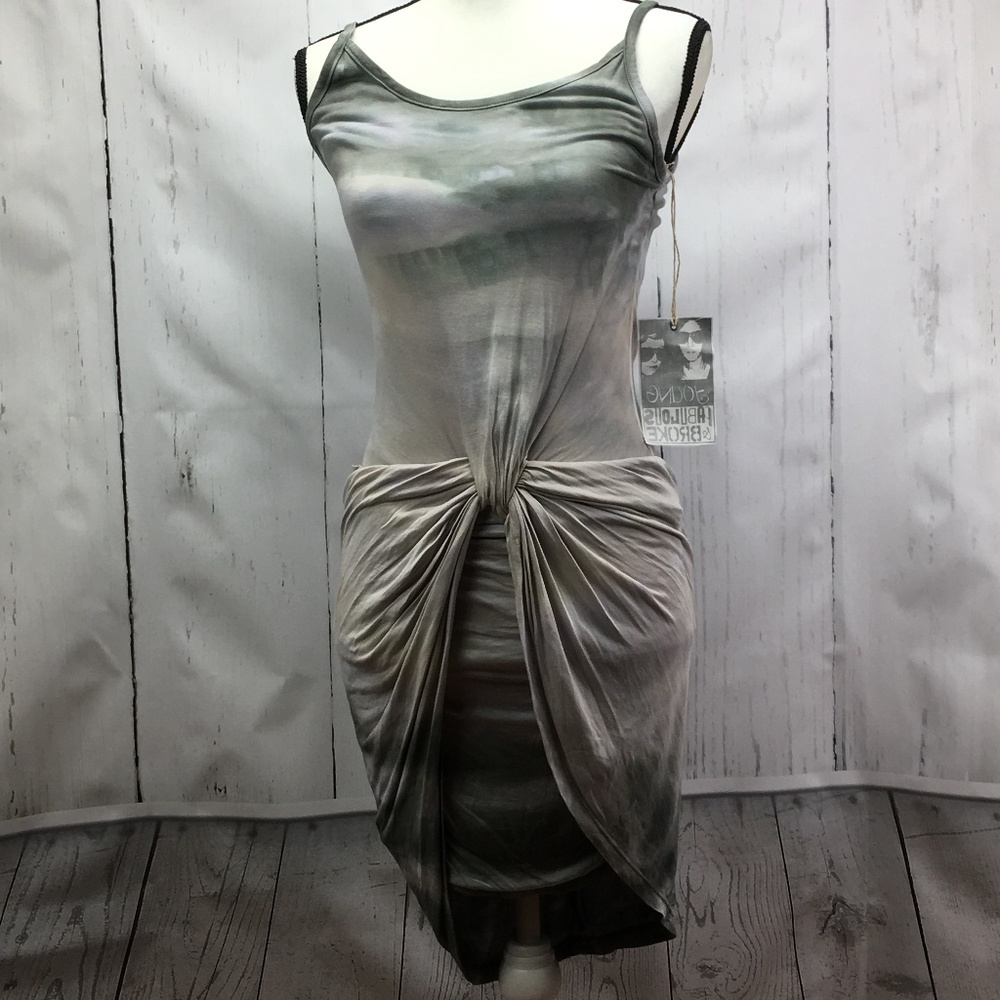 Young Fabulous and Broke Sun Dress Grey/Biege